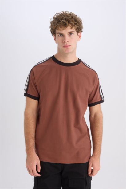 Regular Fit Crew Neck Pique Short Sleeve T-Shirt