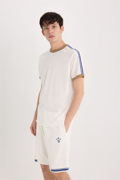 Regular Fit Crew Neck Pique Short Sleeve T-Shirt