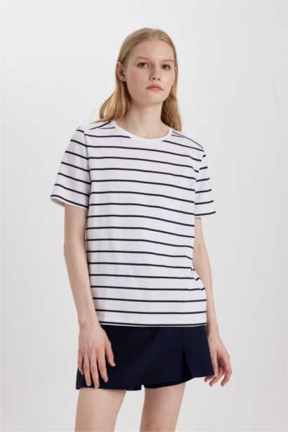 Regular Fit Crew Neck Cotton Basic T-Shirt