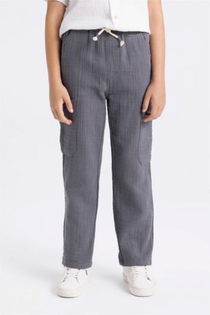 Boy Regular Fit Standard Leg Muslin Trousers