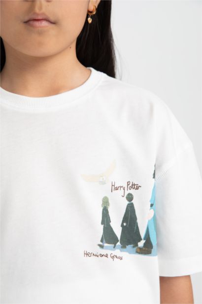 Harry Potter Relax Fit Bisiklet Yaka Kısa Kollu Tişört Kız Çocuk