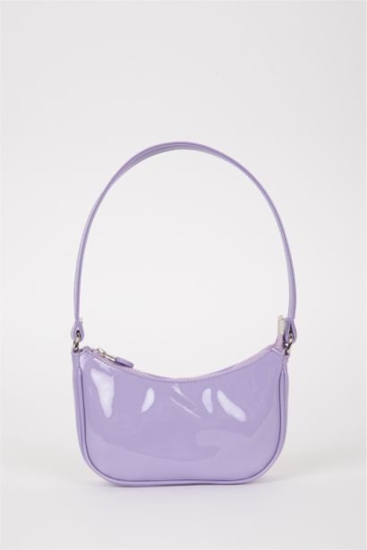 Woman Shiny Faux Leather Handbag