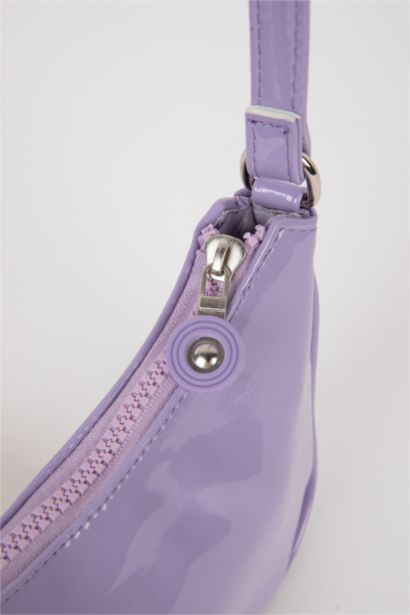 Woman Shiny Faux Leather Handbag