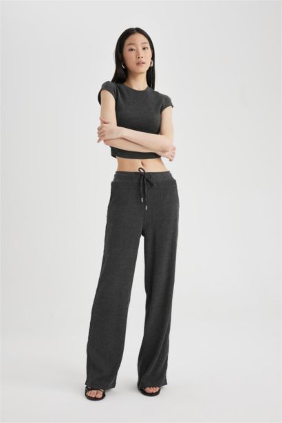 Carrot Fit Wrinkled Sweatpants