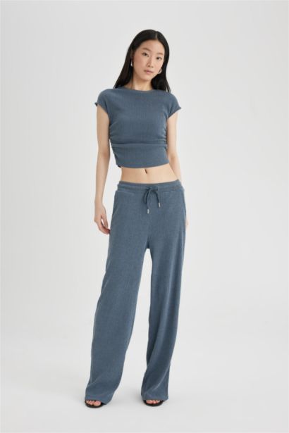 Carrot Fit Wrinkled Sweatpants