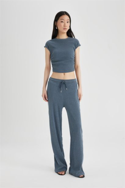 Carrot Fit Wrinkled Sweatpants