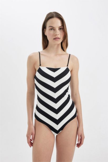 Regular Fit Striped Swimsuit
