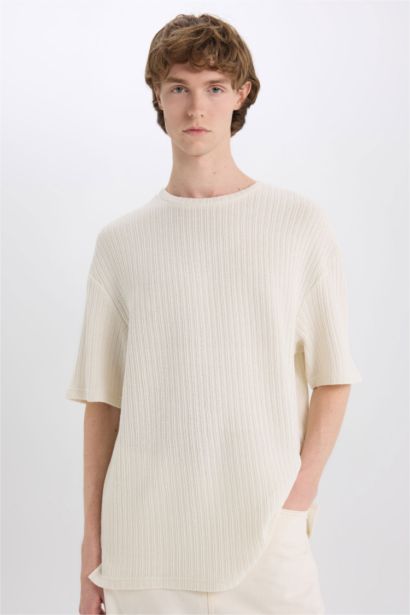 T-shirt Boxy à col rond manches courtes