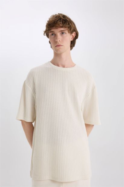 T-shirt Boxy à col rond manches courtes