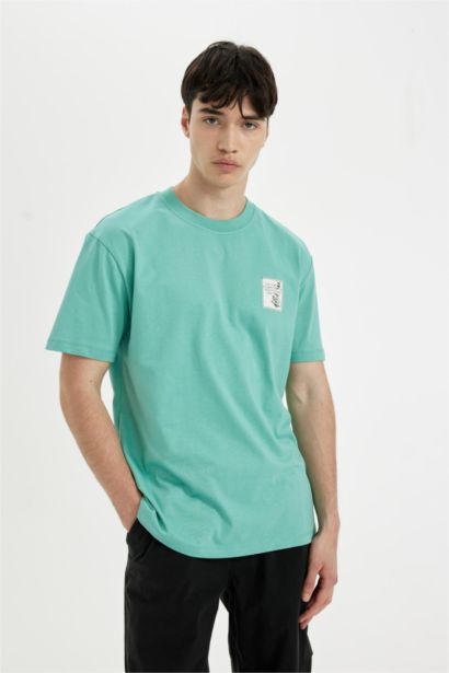 Regular Fit Crew Neck Printed Short Sleeve T-Shirt