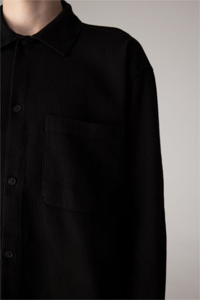 Oversize Fit Polo Collar Cotton Shirt