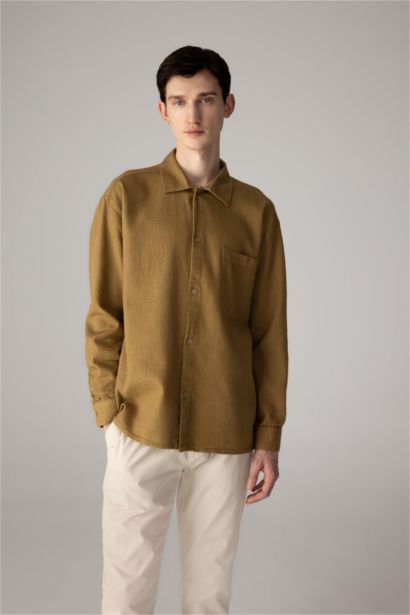 Oversize Polo Collar Cotton Long Sleeve Shirt