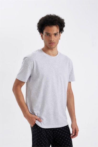 Ensemble Pyjama Coupe Régulière à Manches Courtes