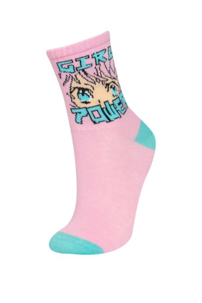 Chaussettes Longues Coton pour Fille - 5 Paires