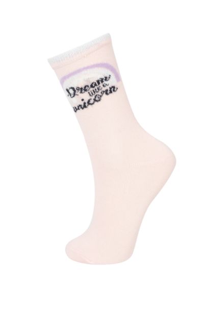 3'lü Pamuklu Uzun Çorap Kız Çocuk