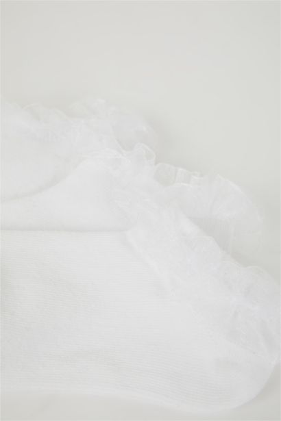 Kız Çocuk 3'lü Pamuklu Patik Okul Çorabı