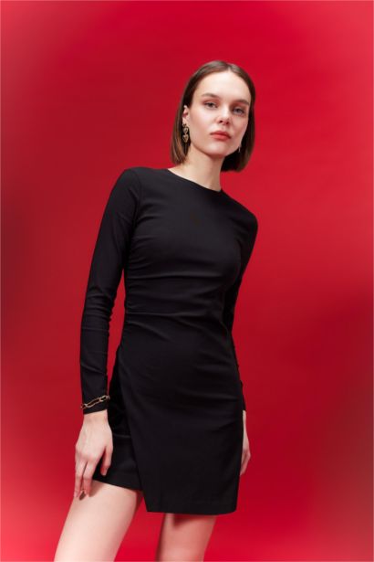 Boat Collar Mini Dress