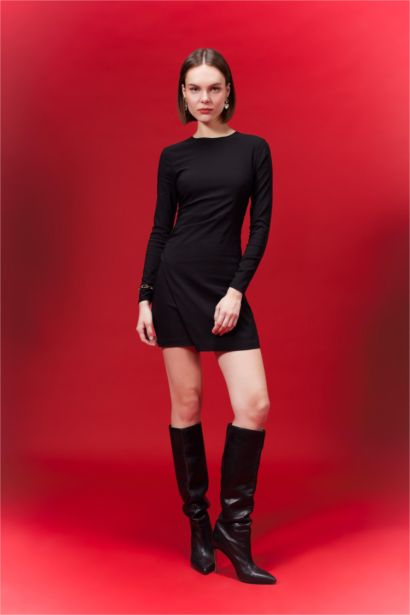 Boat Collar Mini Dress