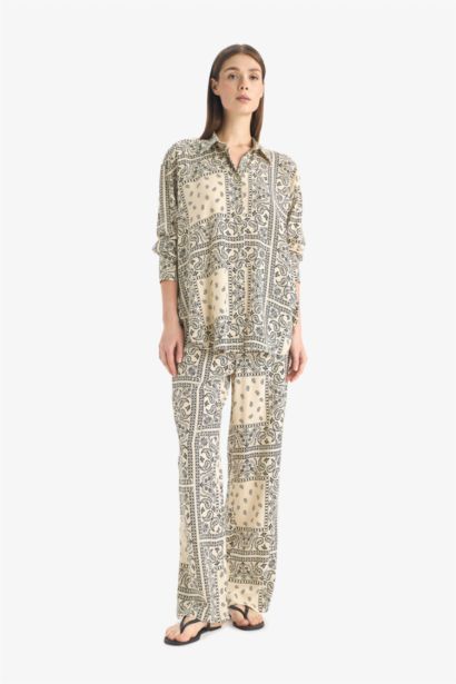 لبس بحر مطبوع فيسكوز قصة عادية