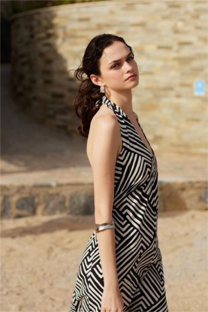 تنورة بحر مخطط قطن قصة عادية