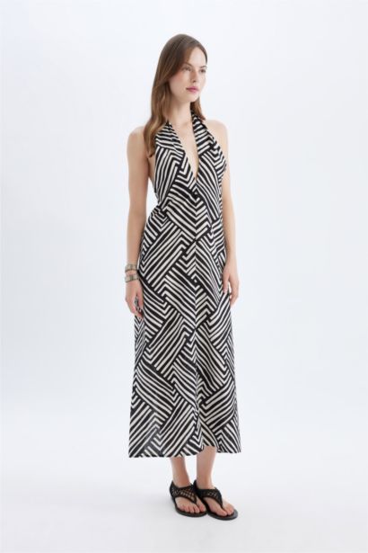 تنورة بحر مخطط قطن قصة عادية