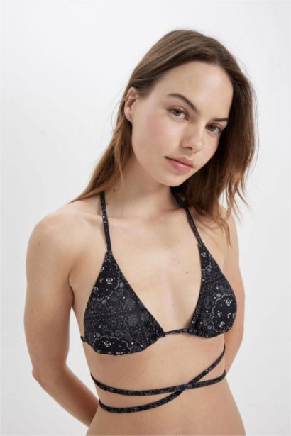 Regular Fit Paisley Bikini Top