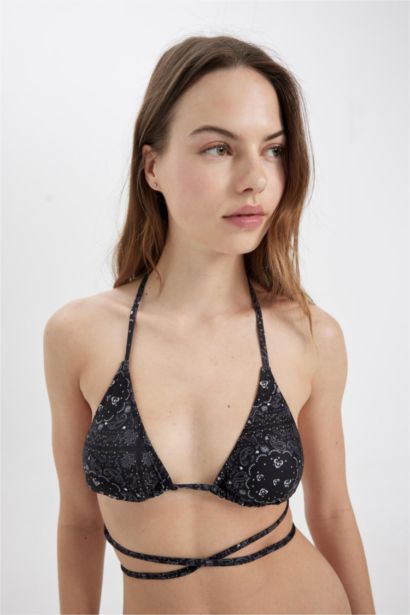 Regular Fit Paisley Bikini Top