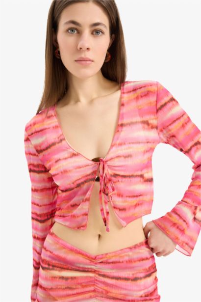 Gradient Tulle Beach Cardigan