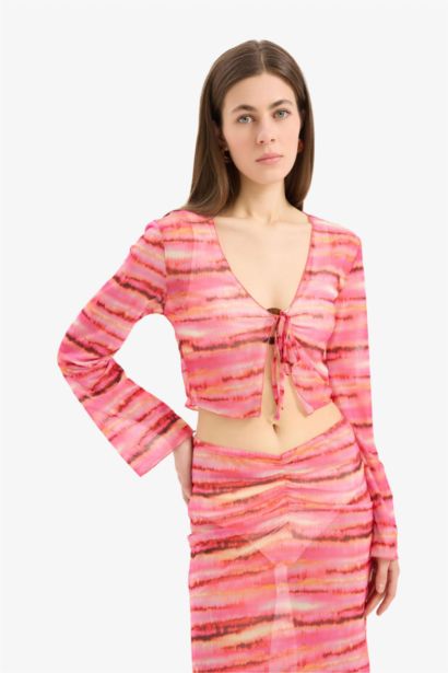 Gradient Tulle Beach Cardigan