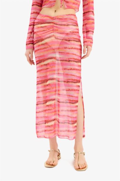 Gradient Tulle Maxi Beach Skirt