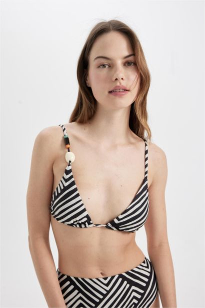 Haut de Bikini coupe régulière Triangle Rayé