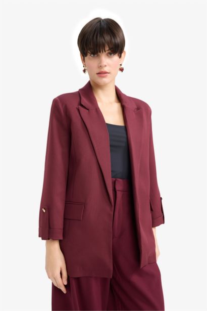 Veste blazer oversize basique à col tailleur