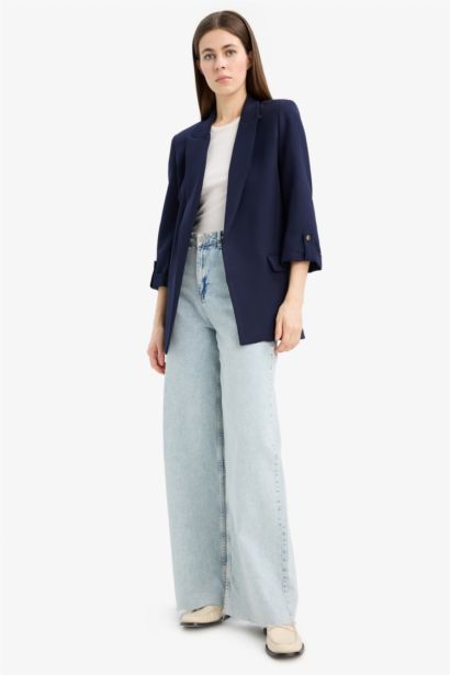 Loose Fit Jacket Collar Basic Blazer