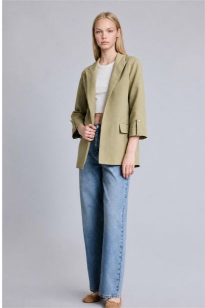 Oversize Ceket Yaka Basic Blazer