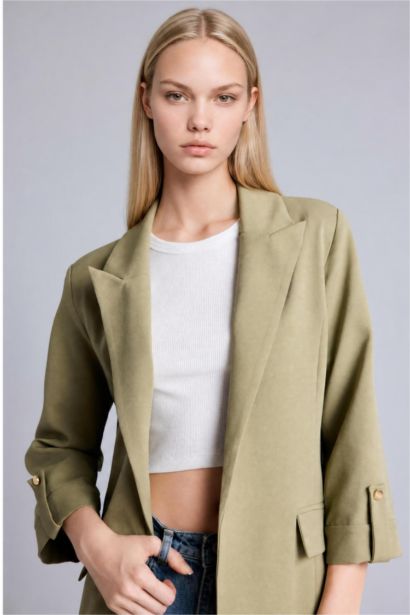 Oversize Ceket Yaka Basic Blazer