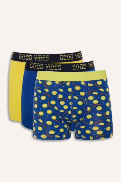 Regular Fıt Meyve Desenli 3'lü Boxer