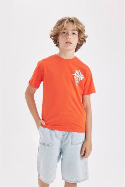 Boy Crew Neck Printed Short Sleeve T-Shirt