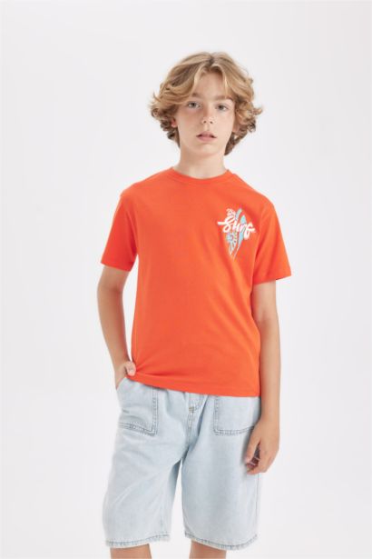 Boy Crew Neck Printed Short Sleeve T-Shirt