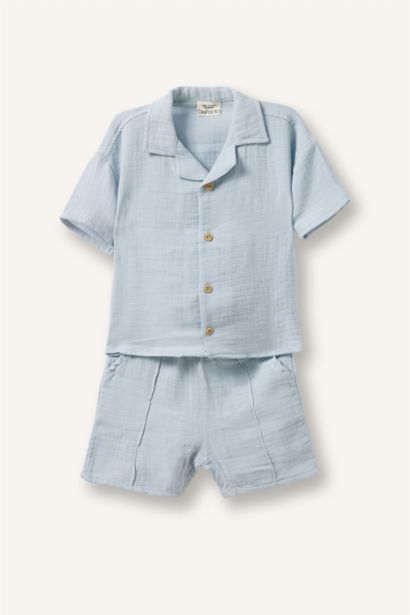 Baby Boy Muslin 2 Piece Set
