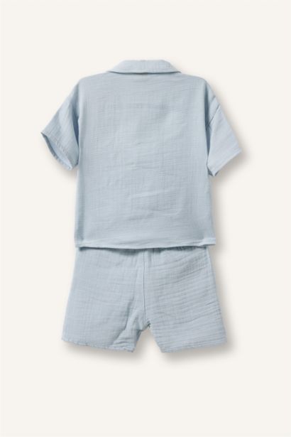 Baby Boy Muslin 2 Piece Set