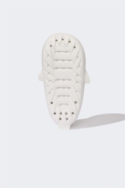 شبشب اولادي إيفا بكعب سميك بشريط مفرد رمادي