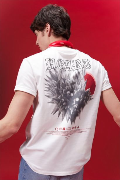 Regular Fit Crew Neck Back Printed T-Shirt