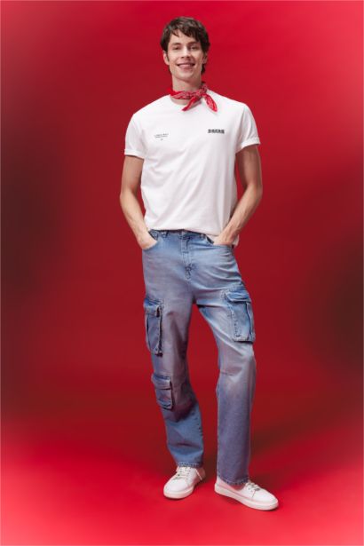 Regular Fit Crew Neck Back Printed T-Shirt