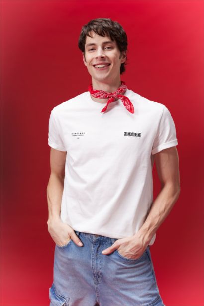 Regular Fit Crew Neck Back Printed T-Shirt