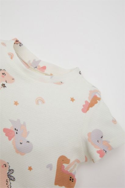 Baby Girl Dinosaur Printed 2 Piece Pajama Set