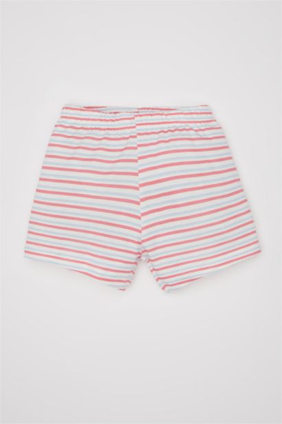 طقم بيجاما بيبي بناتي ممشط قصة عادية بطبعة دب - 4 قطع