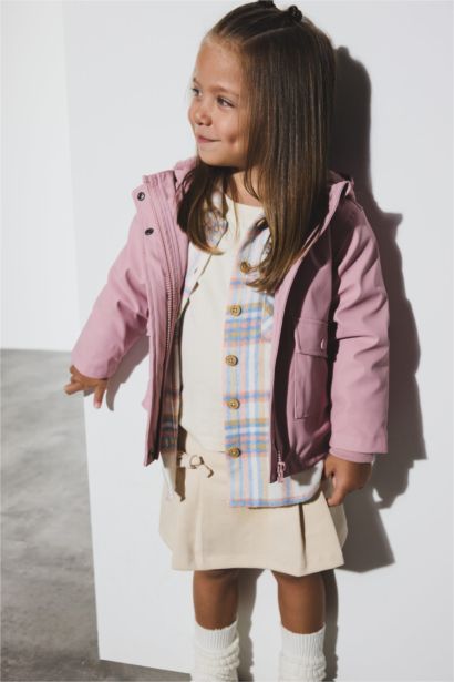 Baby Girl Hooded Waterproof Soft Furry Puffer Jacket