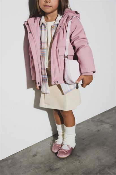 Baby Girl Hooded Waterproof Soft Furry Puffer Jacket