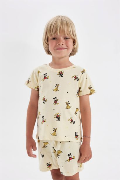 طقم بيجاما ولادي ممشط من ديزني ميكي وميني - قطعتين