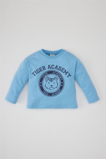 Baby Boy Regular Fit Crew Neck Tiger Pattern T-Shirt